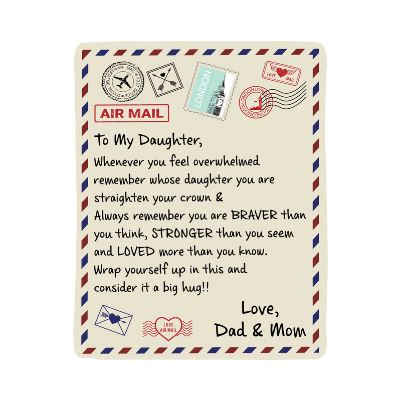 To My Daughter Loved (From Dad & Mom) – Sherpa Fleece Blanket
